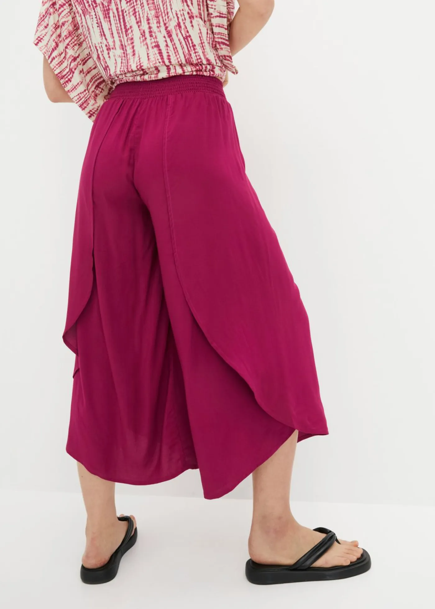 bonprix bonprix Pantalones>Culotte hasta la pantorrilla de viscosa sostenible Violeta
