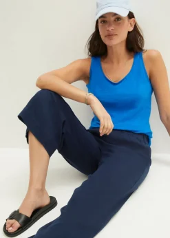 Mujer bonprix bonprix Culotte hasta la pantorrilla de mezcla de lino ligero