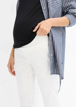 Mujer bonprix bonprix Elegantes pantalones premamá de pierna recta confeccionados en una mezcla de algodón agradable para la piel