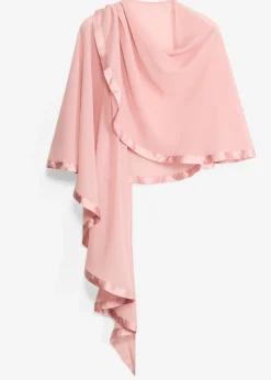 bonprix bonprix Ponchos|Jerséis>Estola con un delicado detalle de satén Rosa ceniza