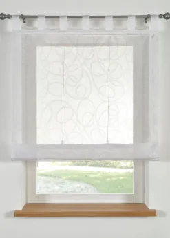 bonprix bonprix Estores Romanos>Estor transparente de poliéster reciclado con estampado Blanco