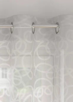 bonprix bonprix Estores Romanos>Estor transparente de poliéster reciclado con estampado Blanco