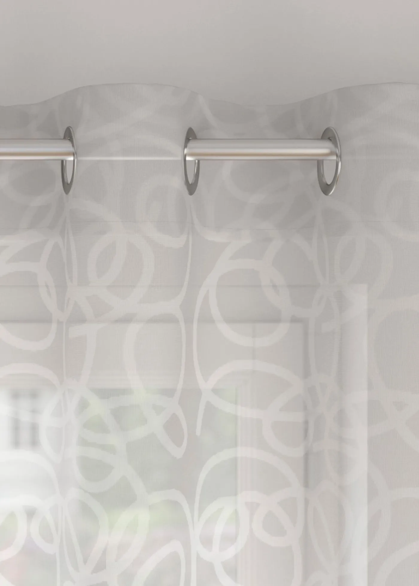 bonprix bonprix Estores Romanos>Estor transparente de poliéster reciclado con estampado Blanco