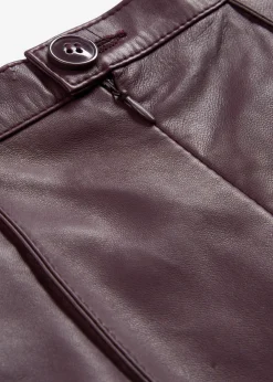 bonprix bonprix Premium|Faldas>Falda acampanada de napa de cordero rojo burdeos