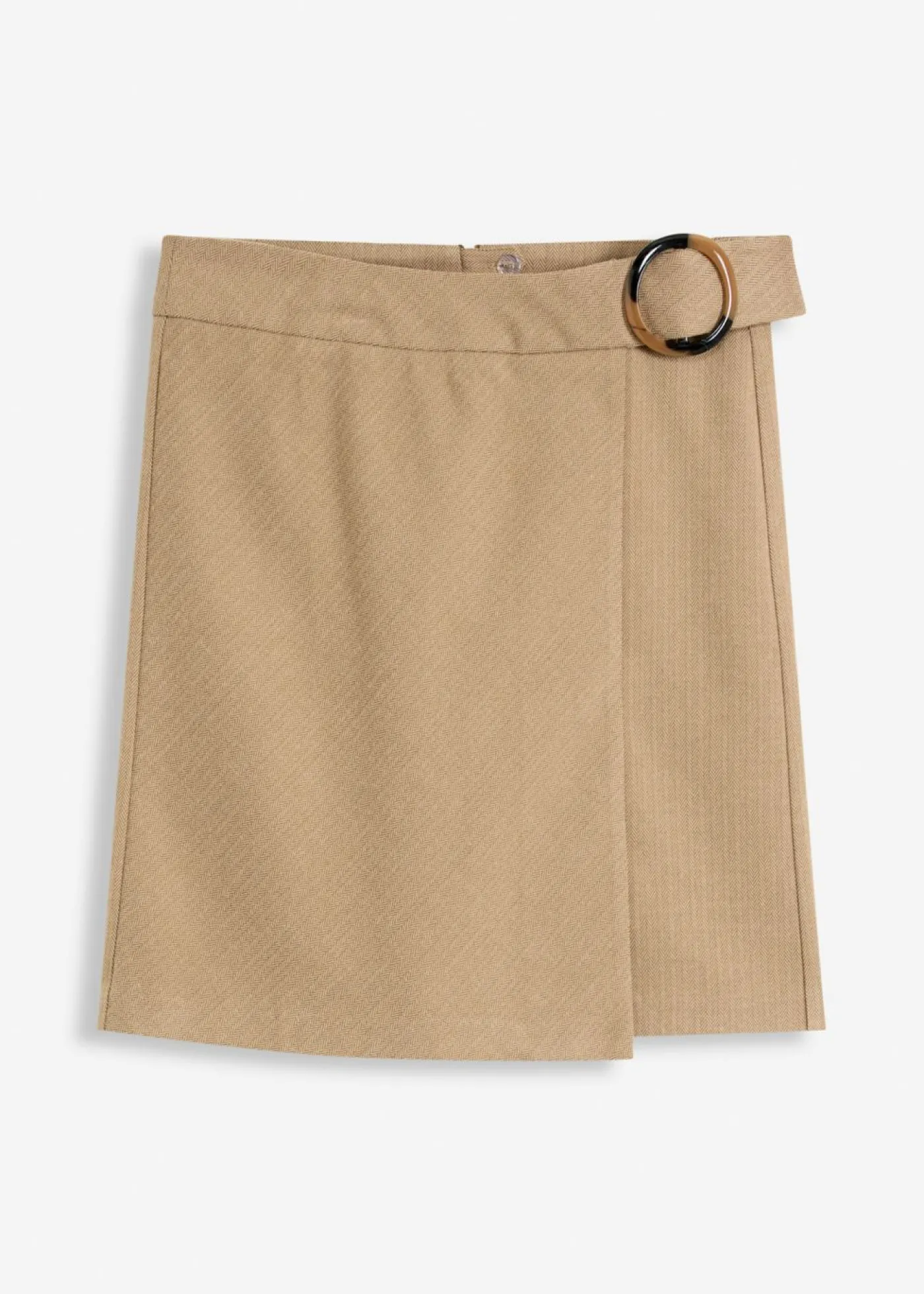 Mujer bonprix bonprix Falda con aspecto cruzado y patrón de espiga