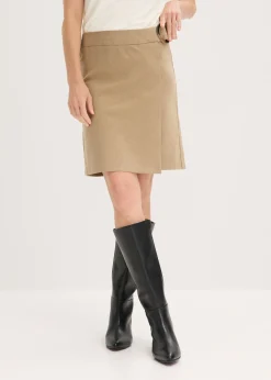 Mujer bonprix bonprix Falda con aspecto cruzado y patrón de espiga