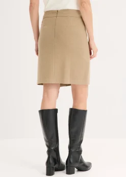 Mujer bonprix bonprix Falda con aspecto cruzado y patrón de espiga