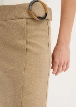 Mujer bonprix bonprix Falda con aspecto cruzado y patrón de espiga