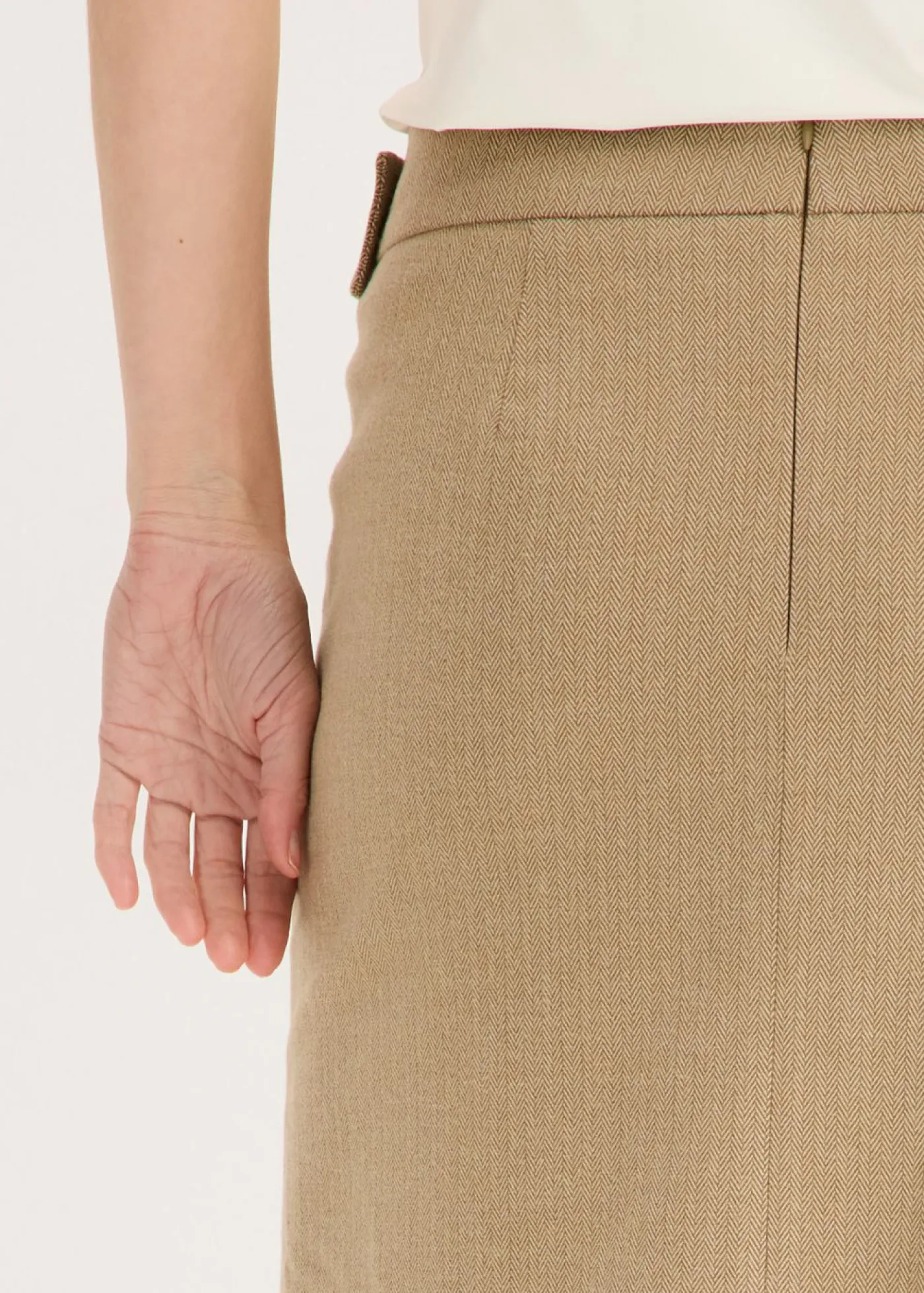 Mujer bonprix bonprix Falda con aspecto cruzado y patrón de espiga