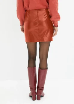 Mujer bonprix bonprix Falda corta de piel sintética