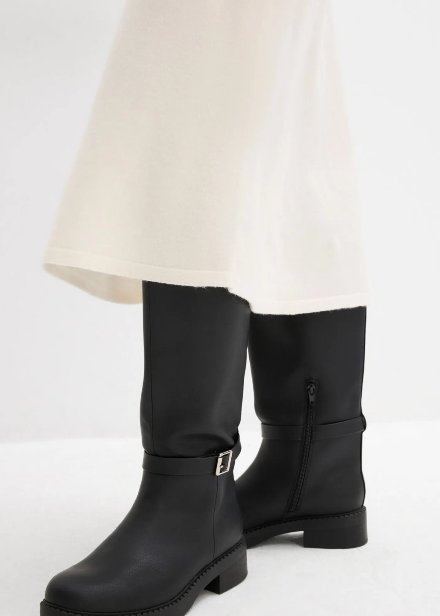 bonprix bonprix Faldas>Falda corta de punto de mezcla de viscosa suave blanco perla