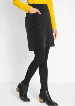 Mujer bonprix bonprix Falda de algodón de pana, elástica, con cintura cómoda