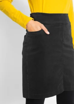 Mujer bonprix bonprix Falda de algodón de pana, elástica, con cintura cómoda