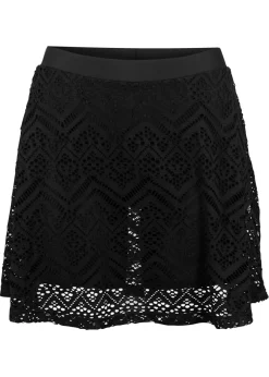 bonprix bonprix Conjuntos De Traje De Baño|Tankinis>Falda de baño con encaje Negro