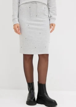 Mujer bonprix bonprix Falda de chándal con tachuelas