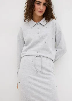 Mujer bonprix bonprix Falda de chándal con tachuelas