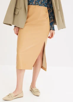 bonprix bonprix Faldas>Falda de imitación de cuero Capuchino