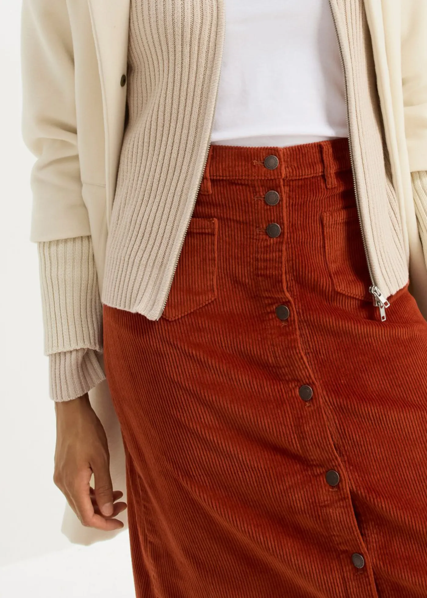 bonprix bonprix Faldas>Falda de pana óxido