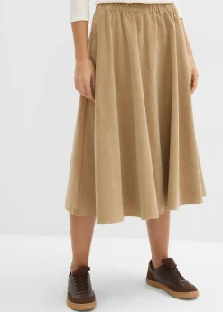 Mujer bonprix bonprix Falda de pana de mezcla de algodón