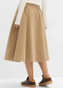 Mujer bonprix bonprix Falda de pana de mezcla de algodón