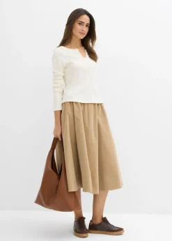 Mujer bonprix bonprix Falda de pana de mezcla de algodón