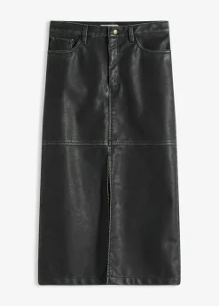 Mujer bonprix bonprix Falda de piel sintética