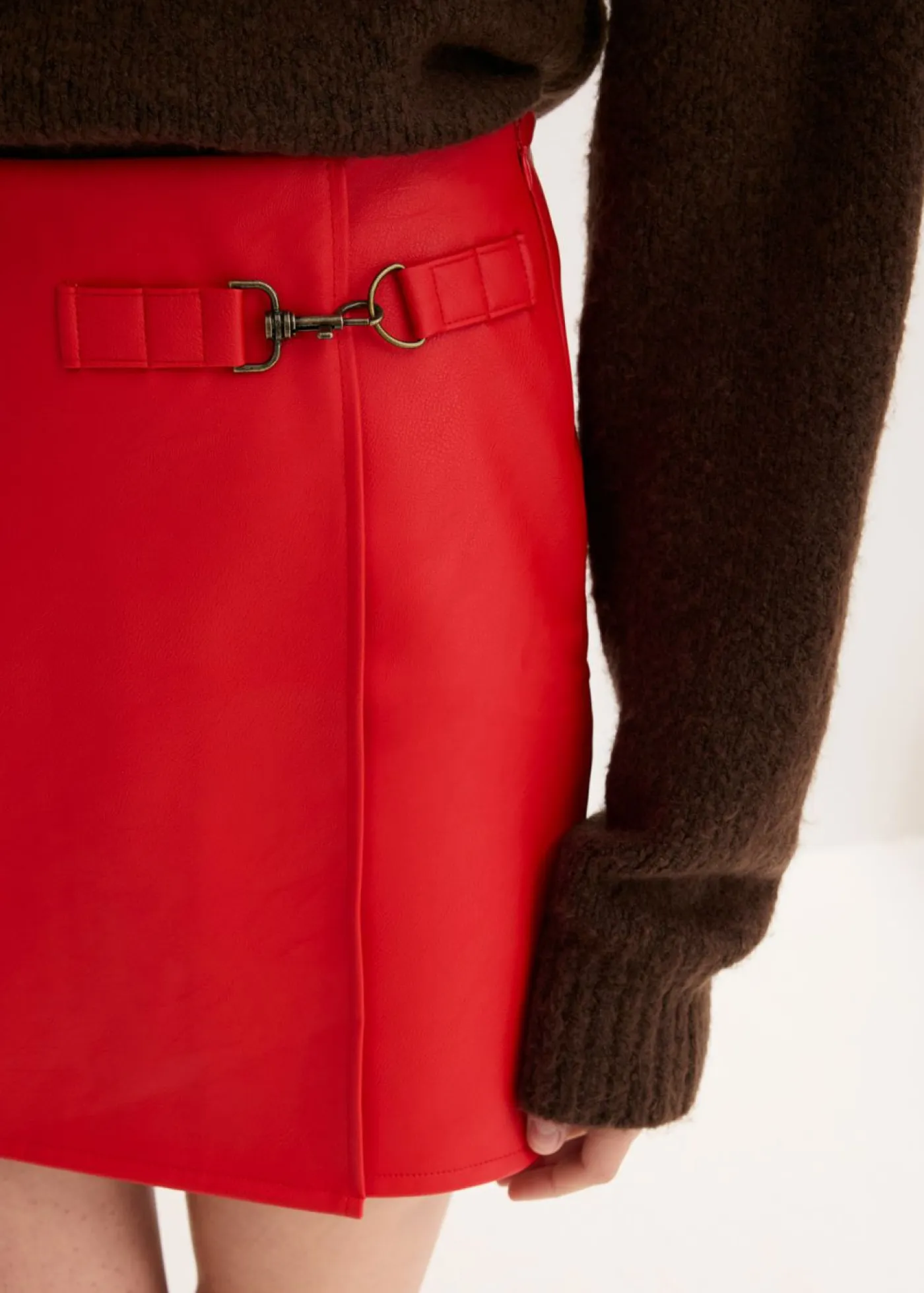 bonprix bonprix Faldas>Falda de piel sintética rojo lava