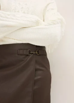 Mujer bonprix bonprix Falda de piel sintética