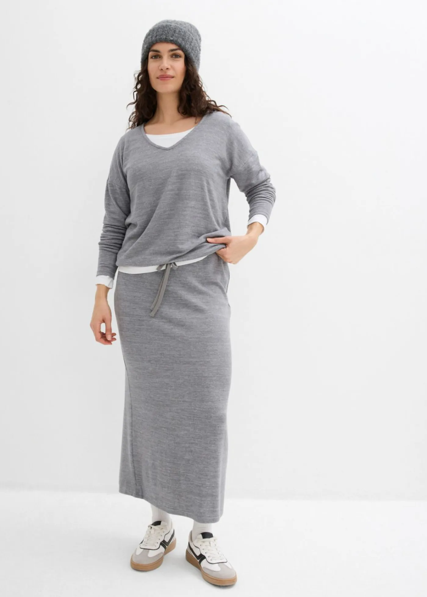 Mujer bonprix bonprix Falda de punto con aspecto de punto