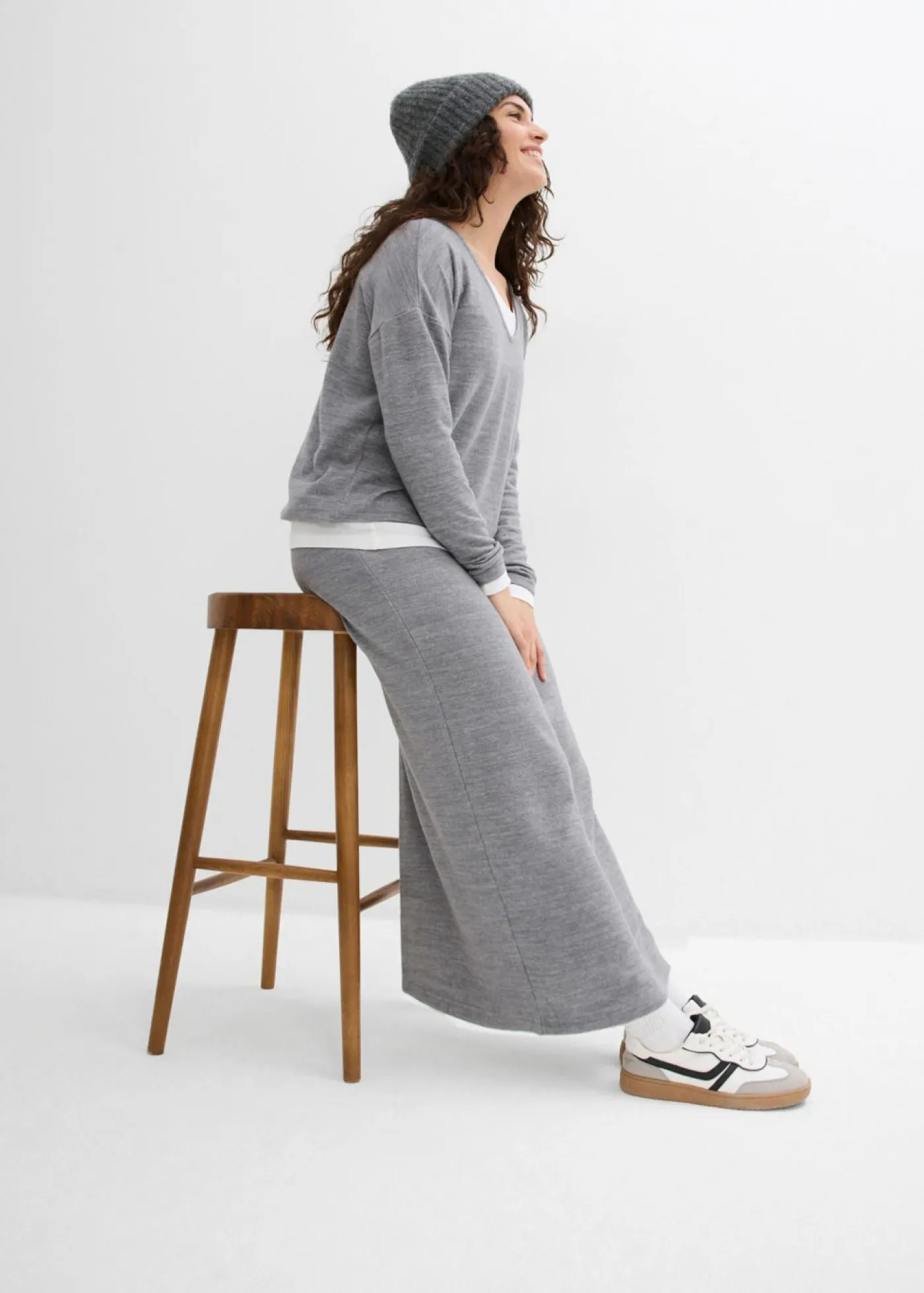 Mujer bonprix bonprix Falda de punto con aspecto de punto