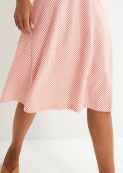 Mujer bonprix bonprix Falda de punto con rayas y largo hasta la rodilla