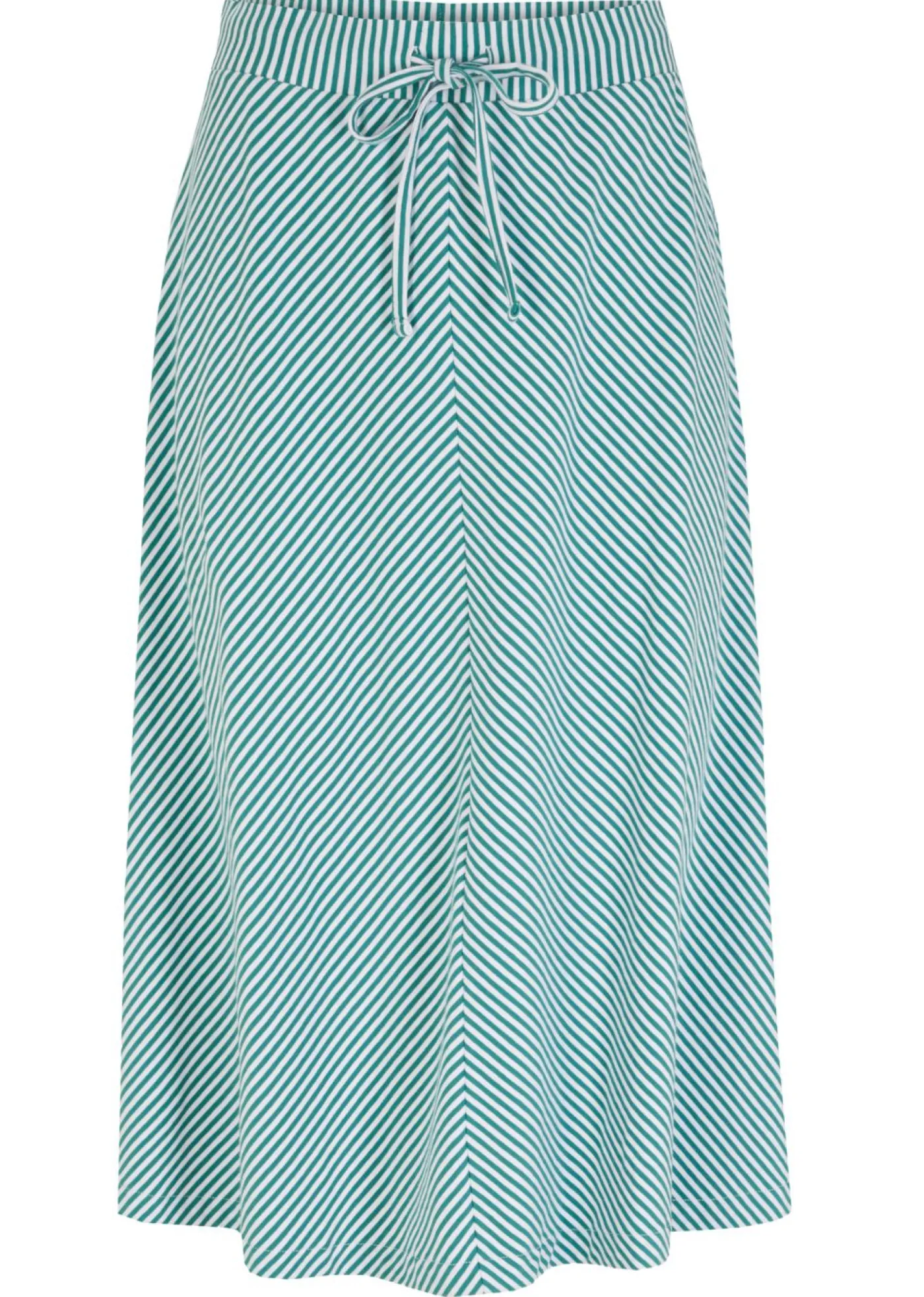 bonprix bonprix Faldas>Falda de punto con rayas y largo hasta la rodilla verde caña-blanco con rayas