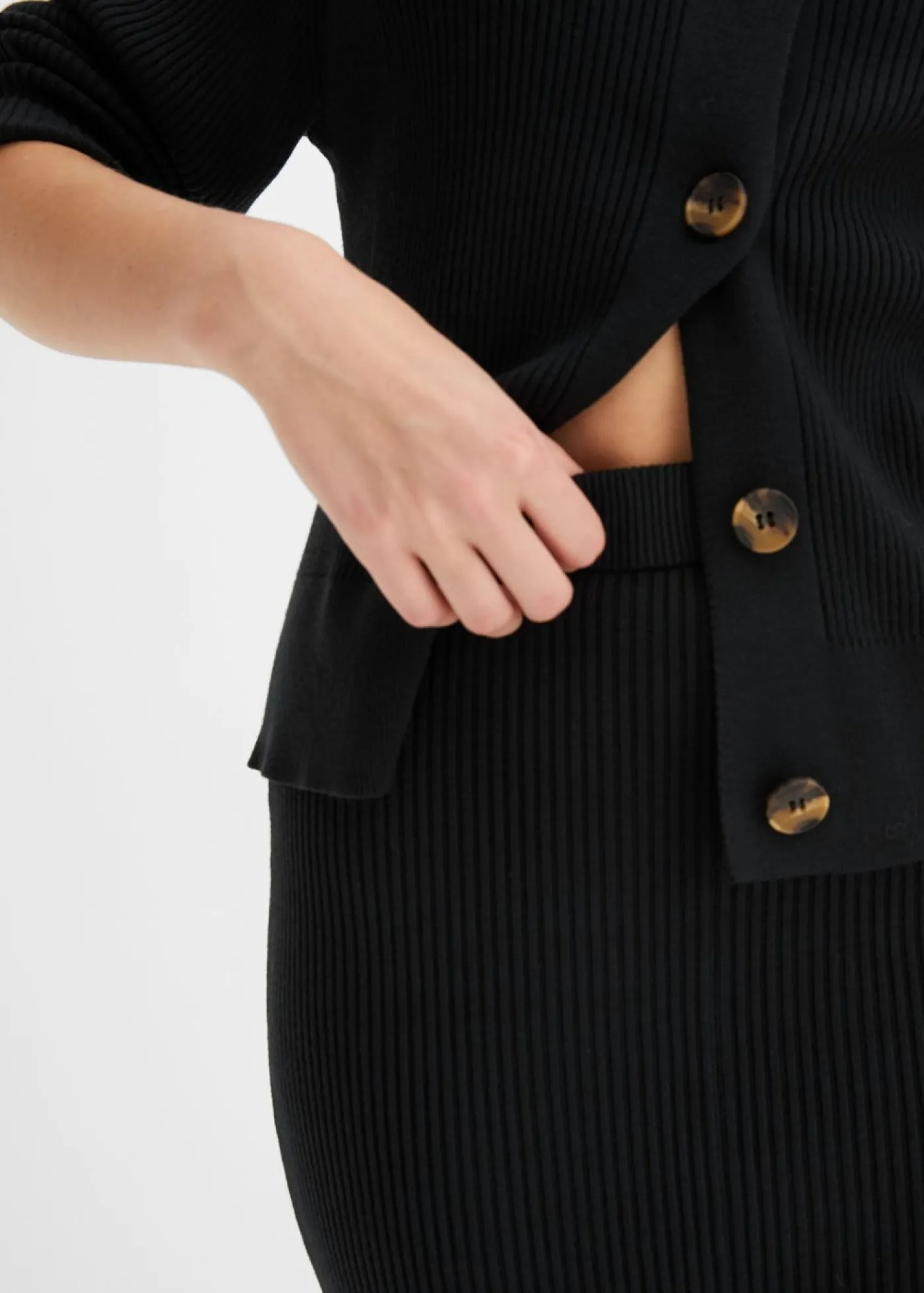 Mujer bonprix bonprix Falda de punto de canalé de mezcla de viscosa