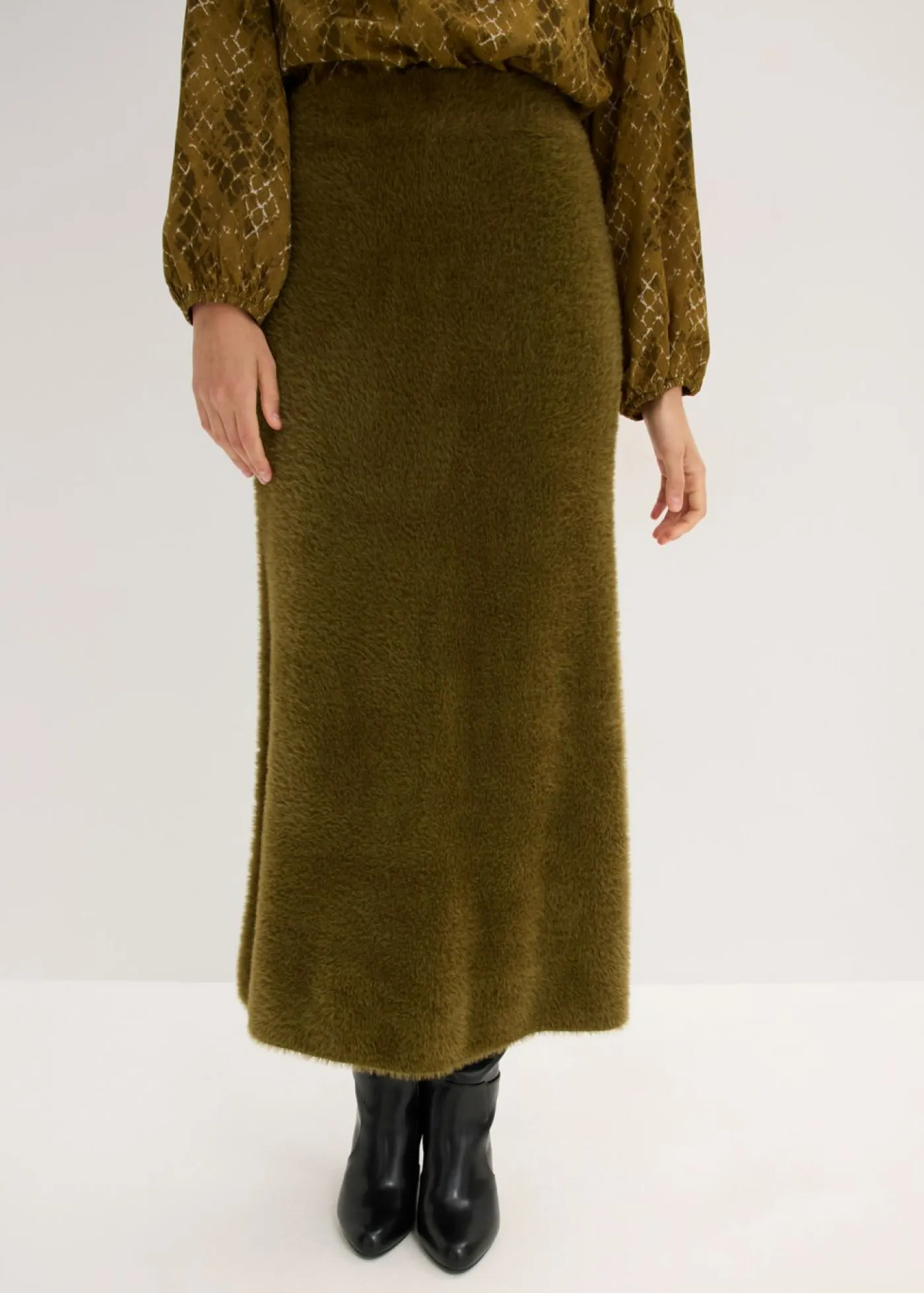 Mujer bonprix bonprix Falda de punto de hilo metálico suave