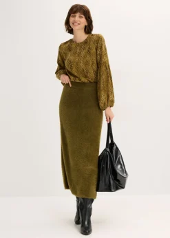 Mujer bonprix bonprix Falda de punto de hilo metálico suave