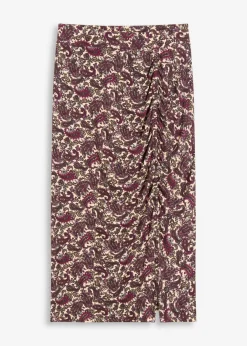 bonprix bonprix Faldas>Falda de punto de mezcla de viscosa fluida gris guijarro