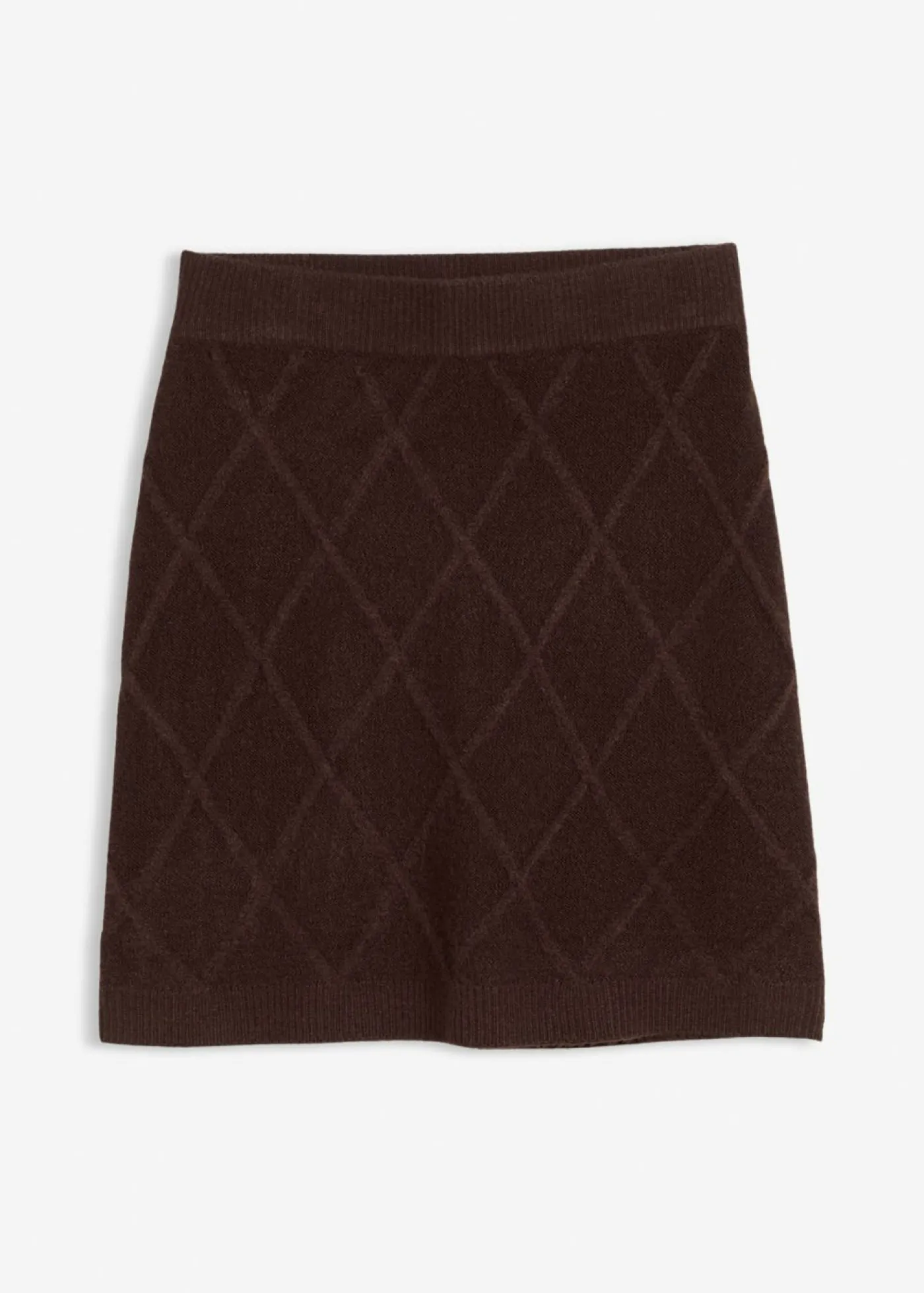 bonprix bonprix Faldas>Falda de punto trenzado Marrón oscuro