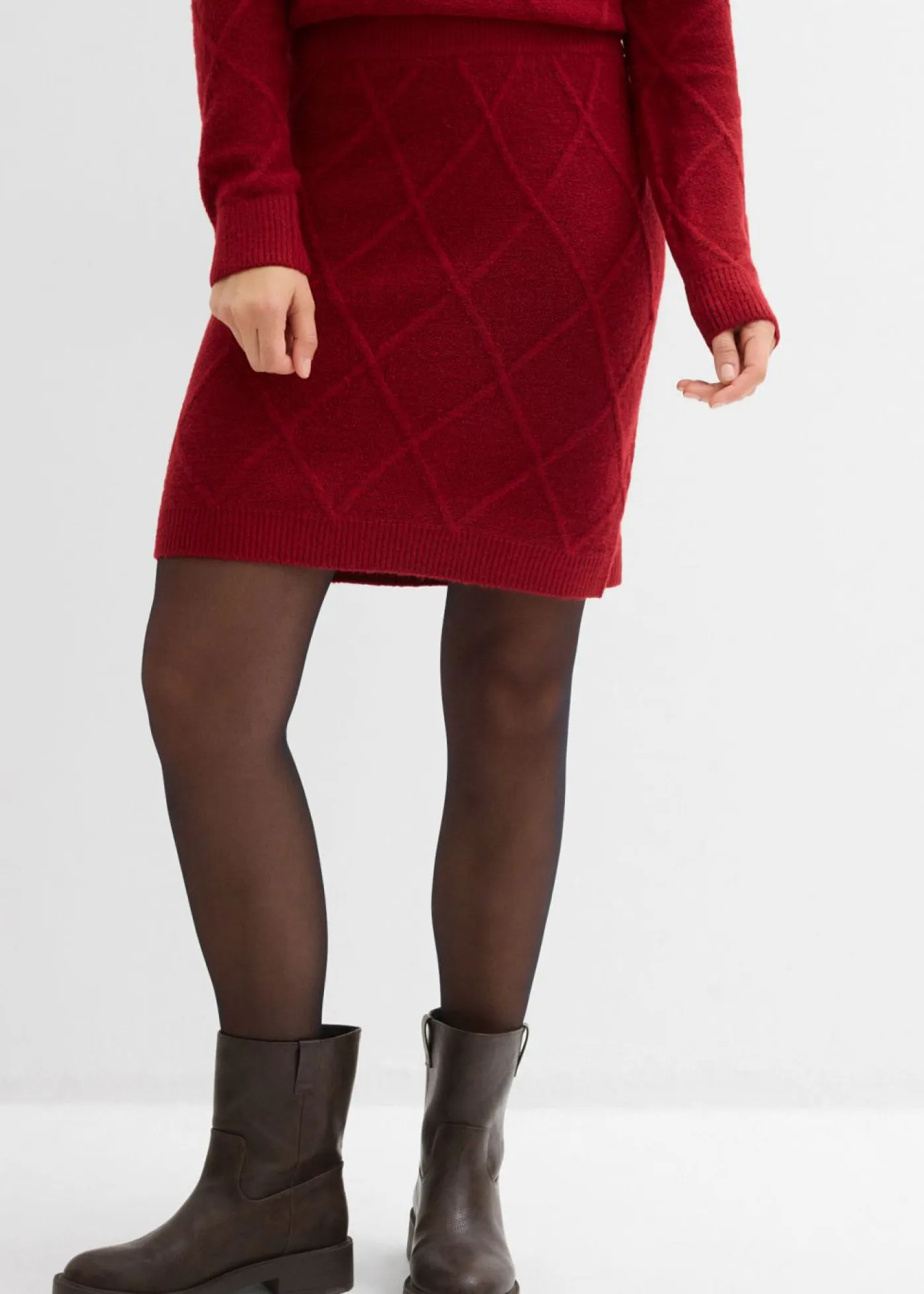 Mujer bonprix bonprix Falda de punto trenzado