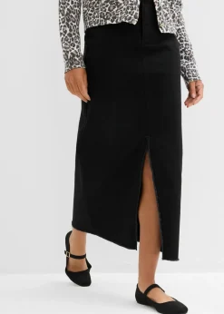 bonprix bonprix Faldas>Falda de sarga con flecos Negro