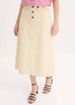 Mujer bonprix bonprix Falda de sarga de algodón puro