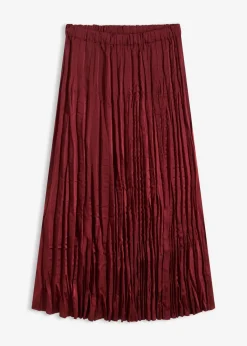 bonprix bonprix Faldas>Falda de satén con efecto arrugado Rojo rubí