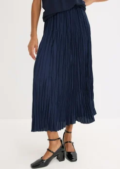 Mujer bonprix bonprix Falda de satén con efecto arrugado