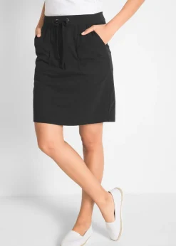 bonprix bonprix Básicos|Faldas>Falda elástica de algodón orgánico Negro