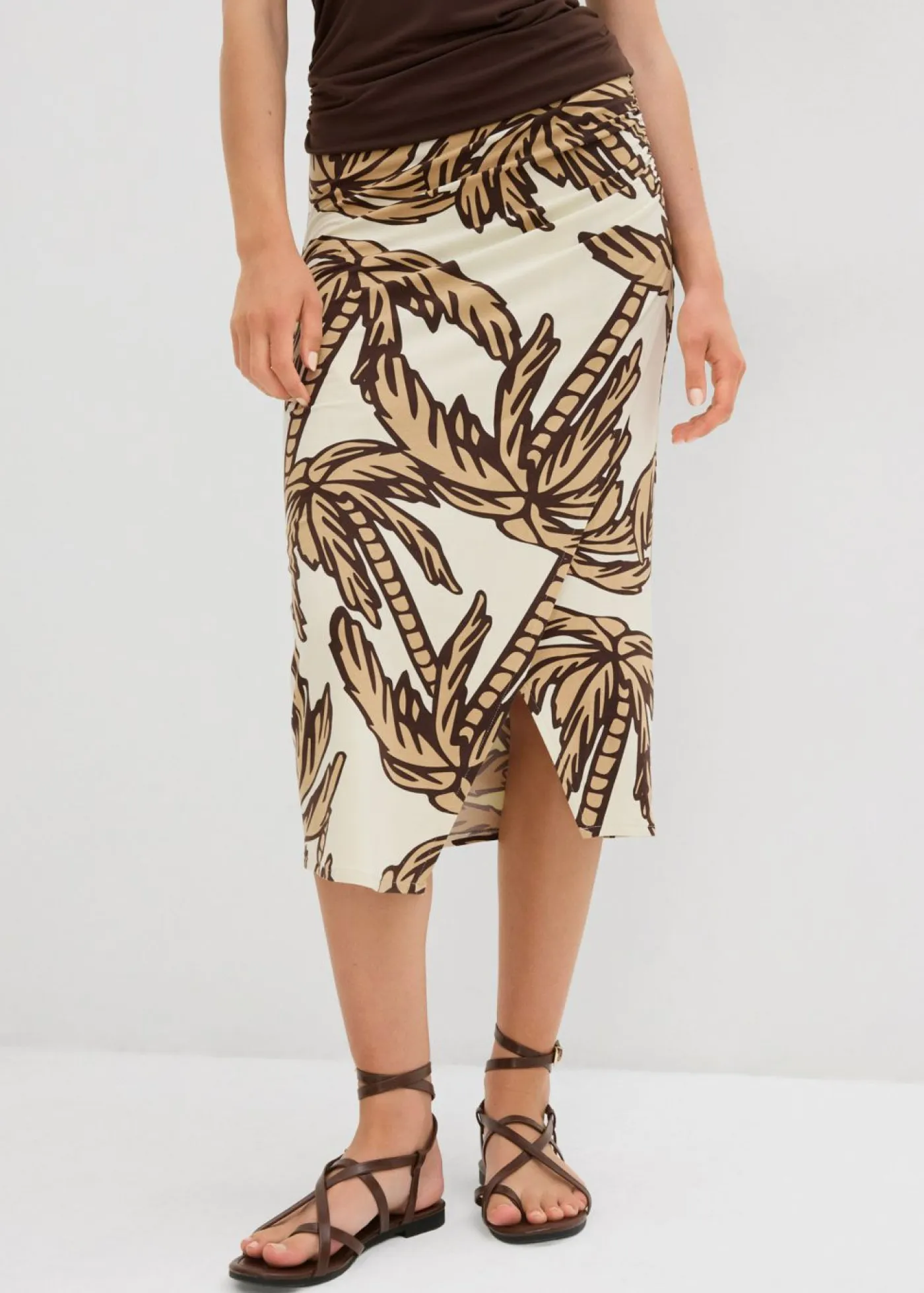 Mujer bonprix bonprix Falda estampada de punto de mezcla de viscosa suave