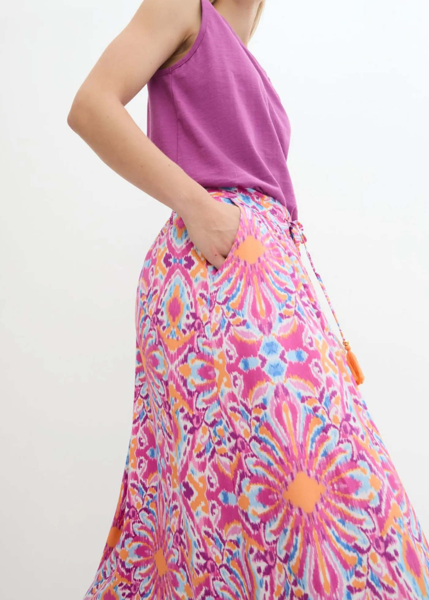 Mujer bonprix bonprix Falda laga de viscosa fluida