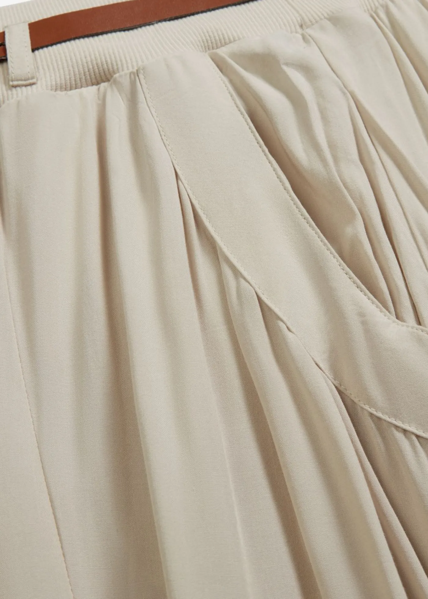 bonprix bonprix Faldas>Falda larga con cinturón (2 piezas) Beige