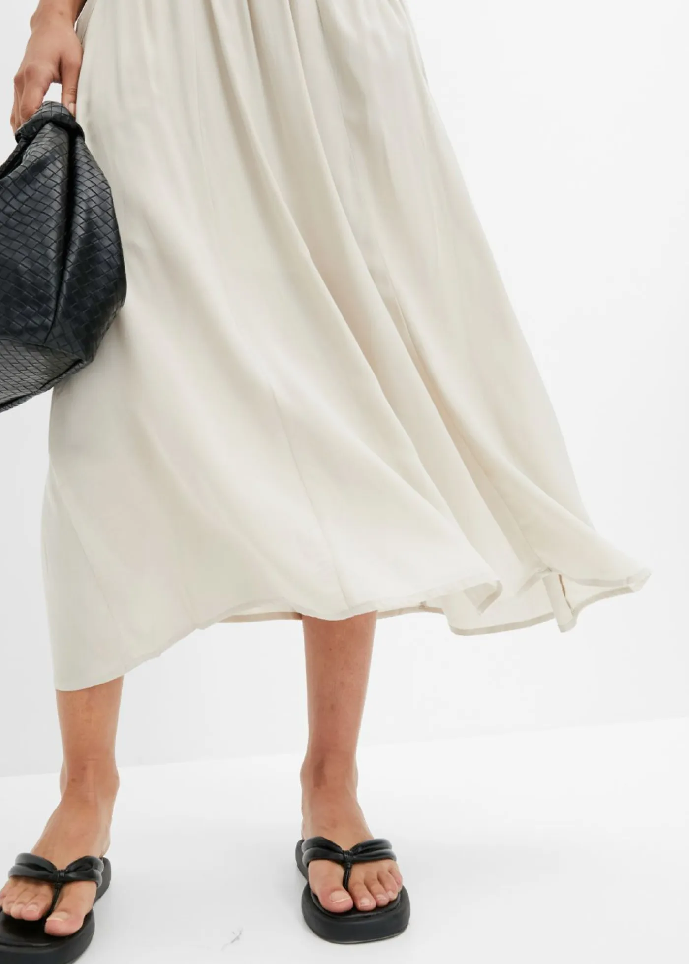 bonprix bonprix Faldas>Falda larga con cinturón (2 piezas) Beige