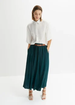 Mujer bonprix bonprix Falda larga con cinturón (2 piezas)