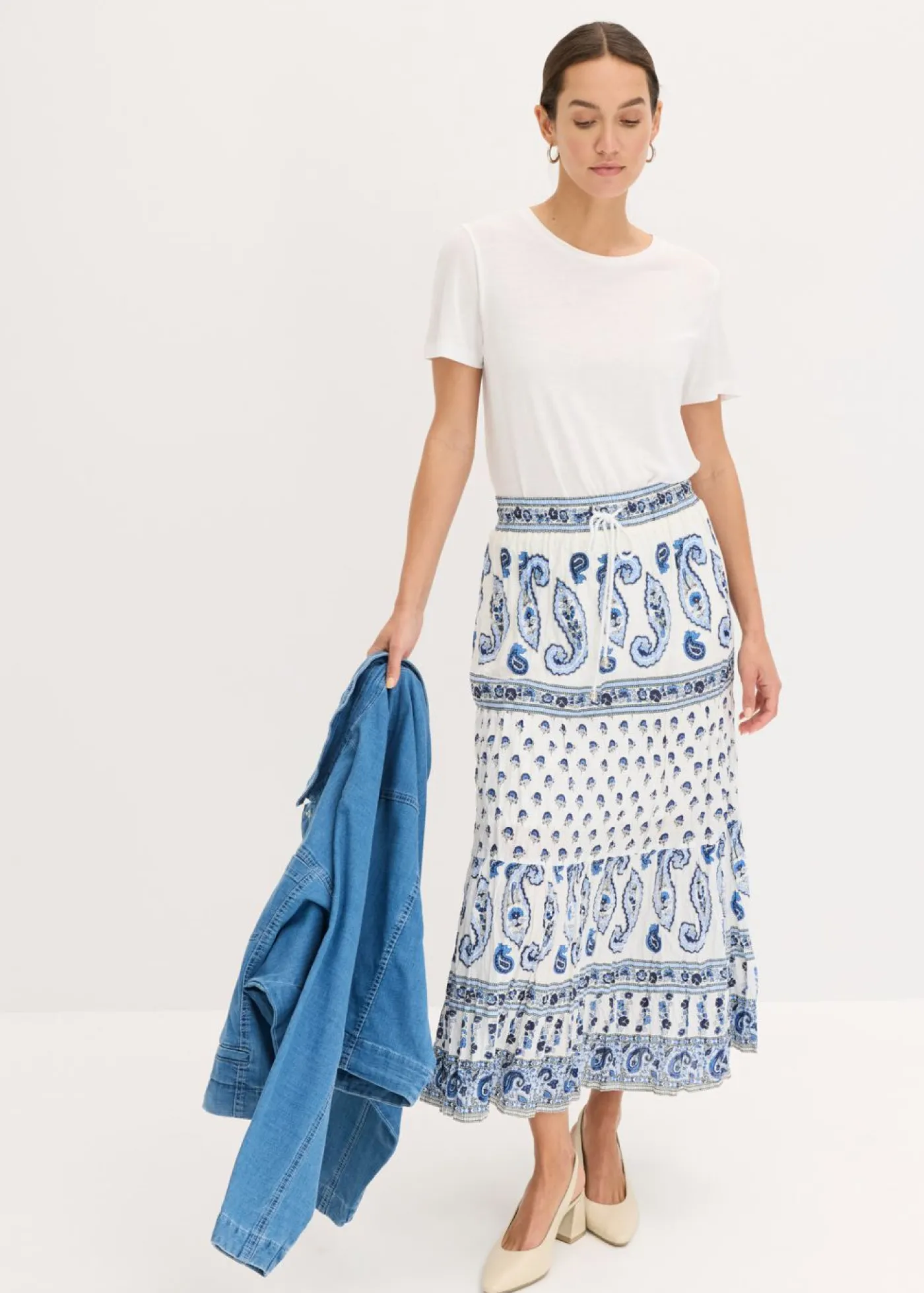 Mujer bonprix bonprix Falda larga de algodón puro