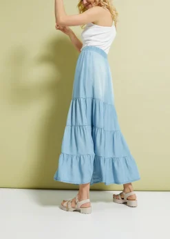 Mujer bonprix bonprix Falda larga de capas de TENCEL鈩